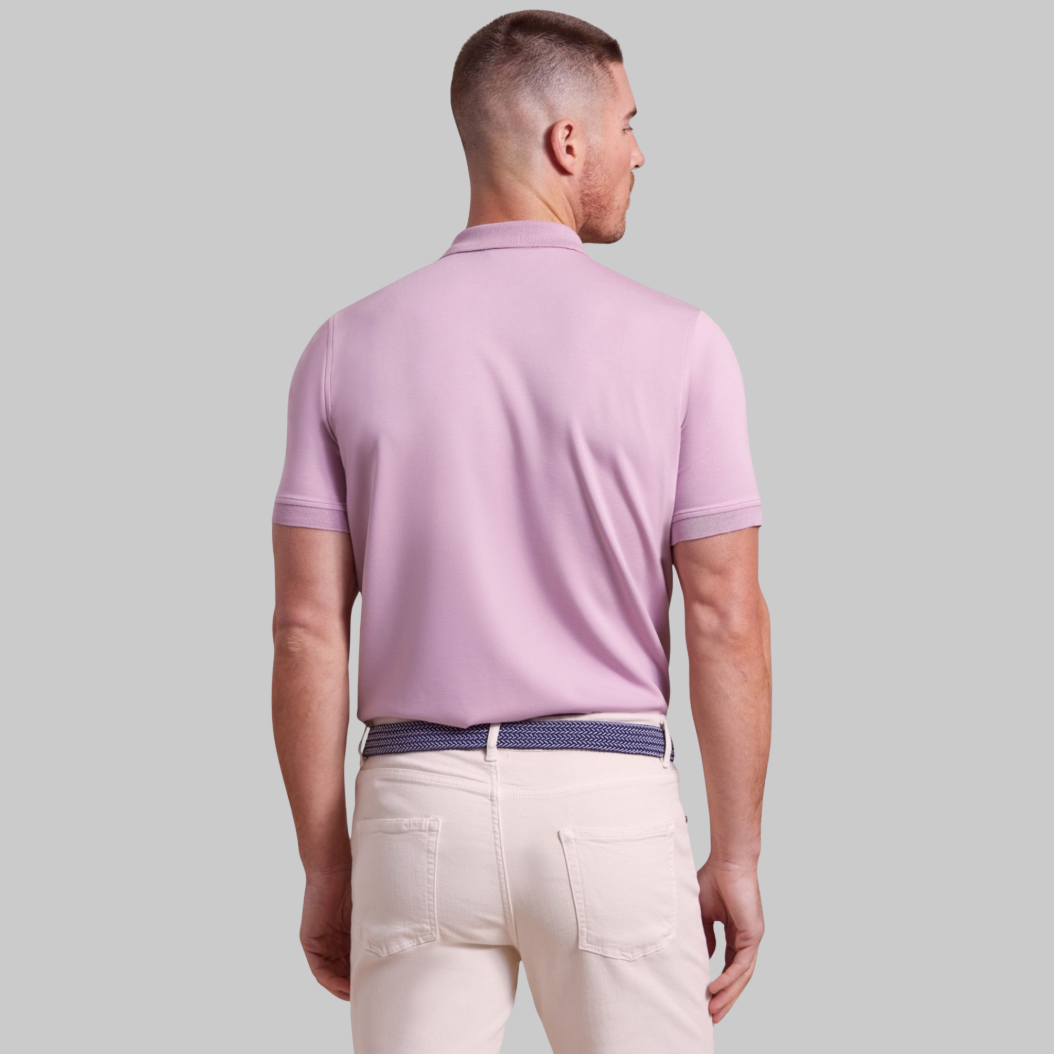 The Holden - Sand Washed Double Knit SS Polo - Lilac