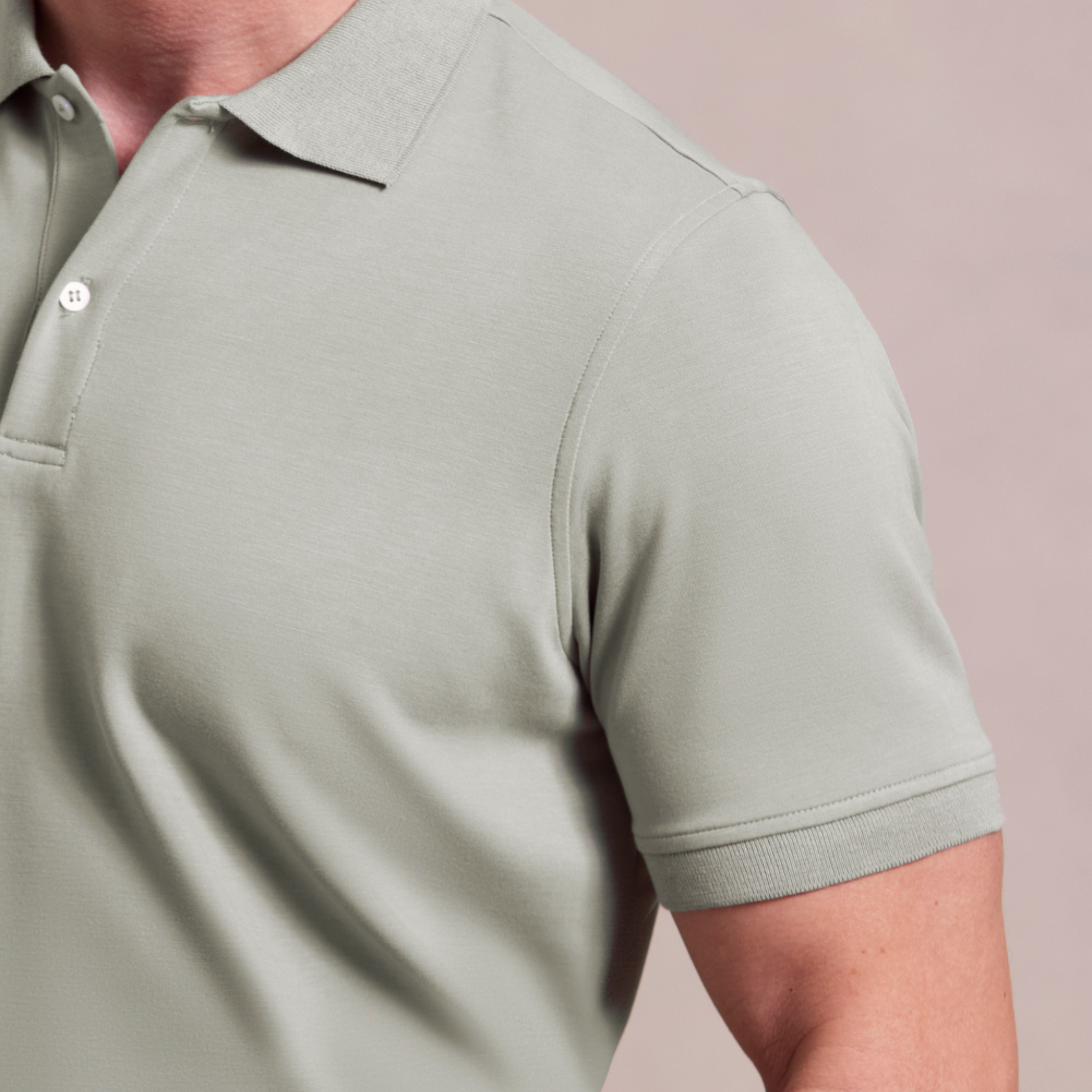 The Holden - Sand Washed Double Knit SS Polo - Olivine