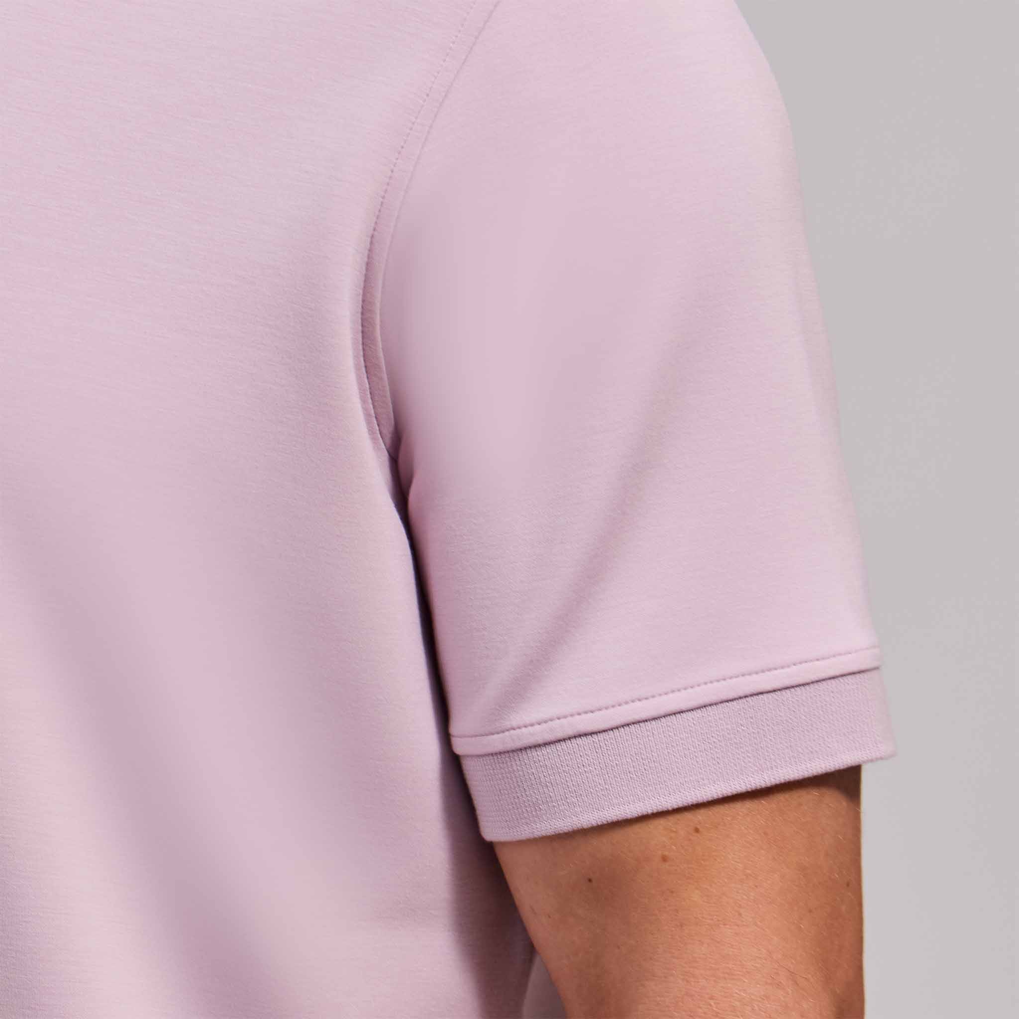 The Yates - Sand Washed Double Knit SS Polo - Lilac