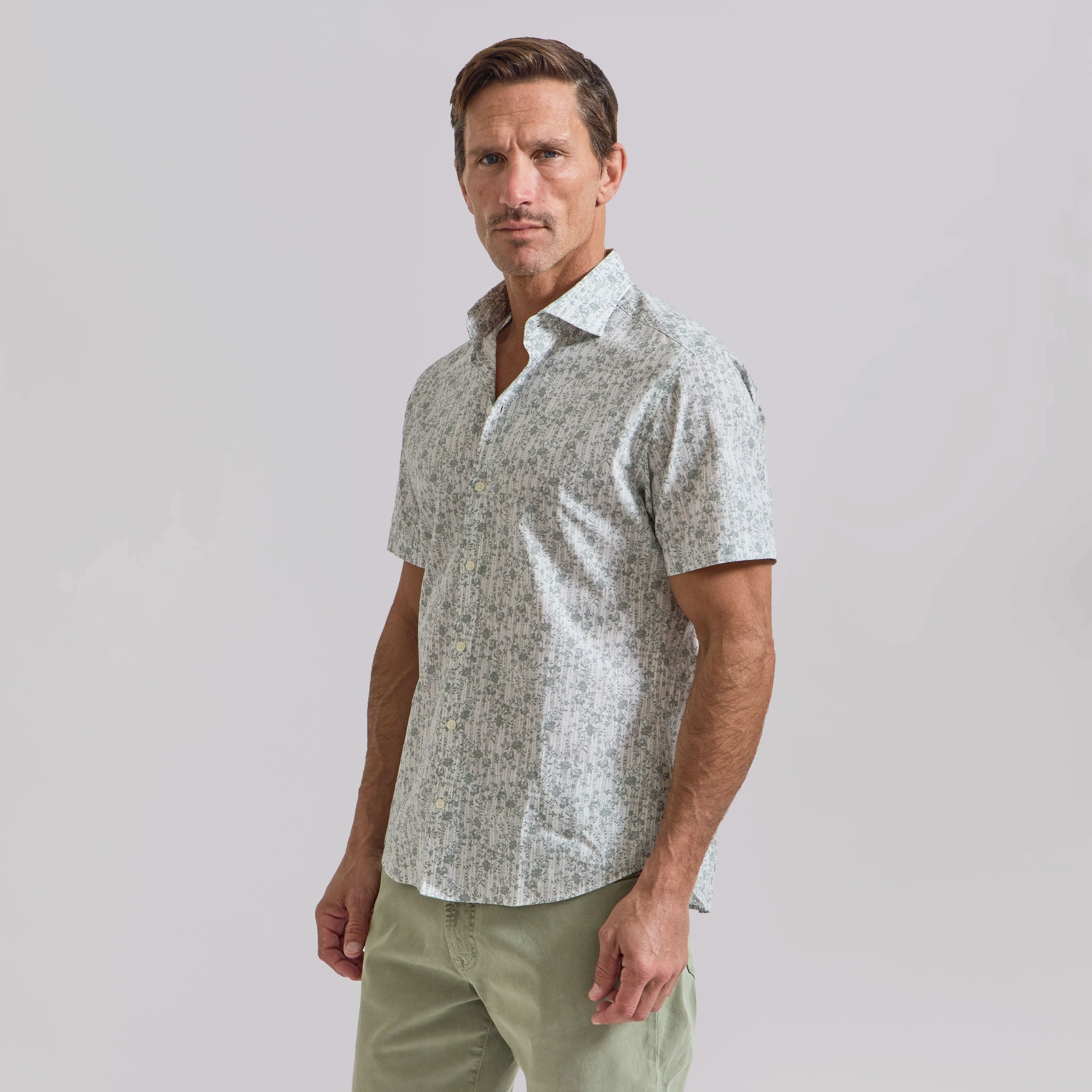 The Azure - Comfort SS Shirt - Sage Floral