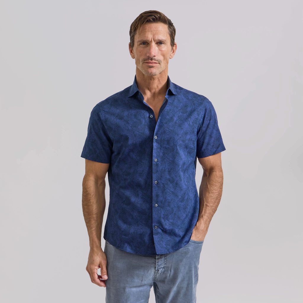 The Azure - Comfort SS Shirt - Navy Palm