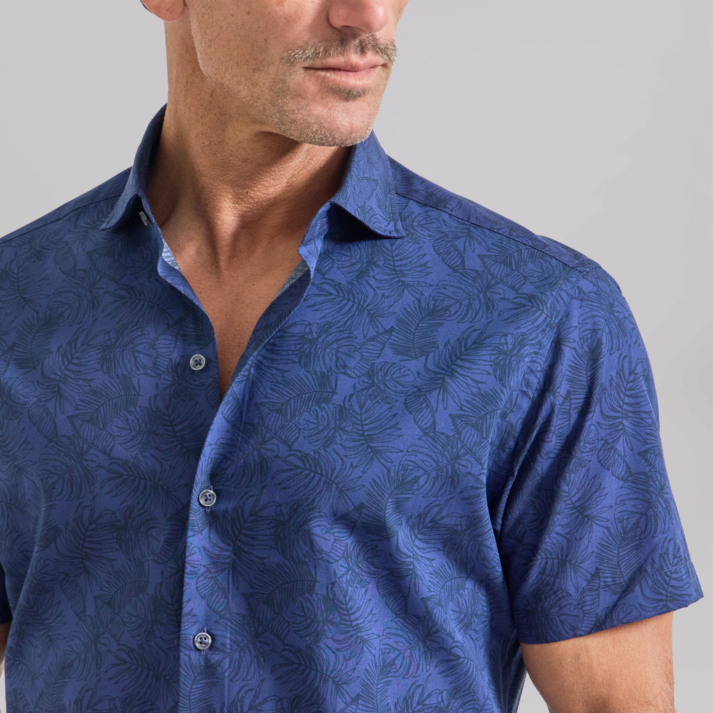 The Azure - Comfort SS Shirt - Navy Palm