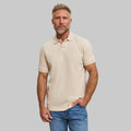 The Yates - Sand Washed Double Knit SS Polo - Sand