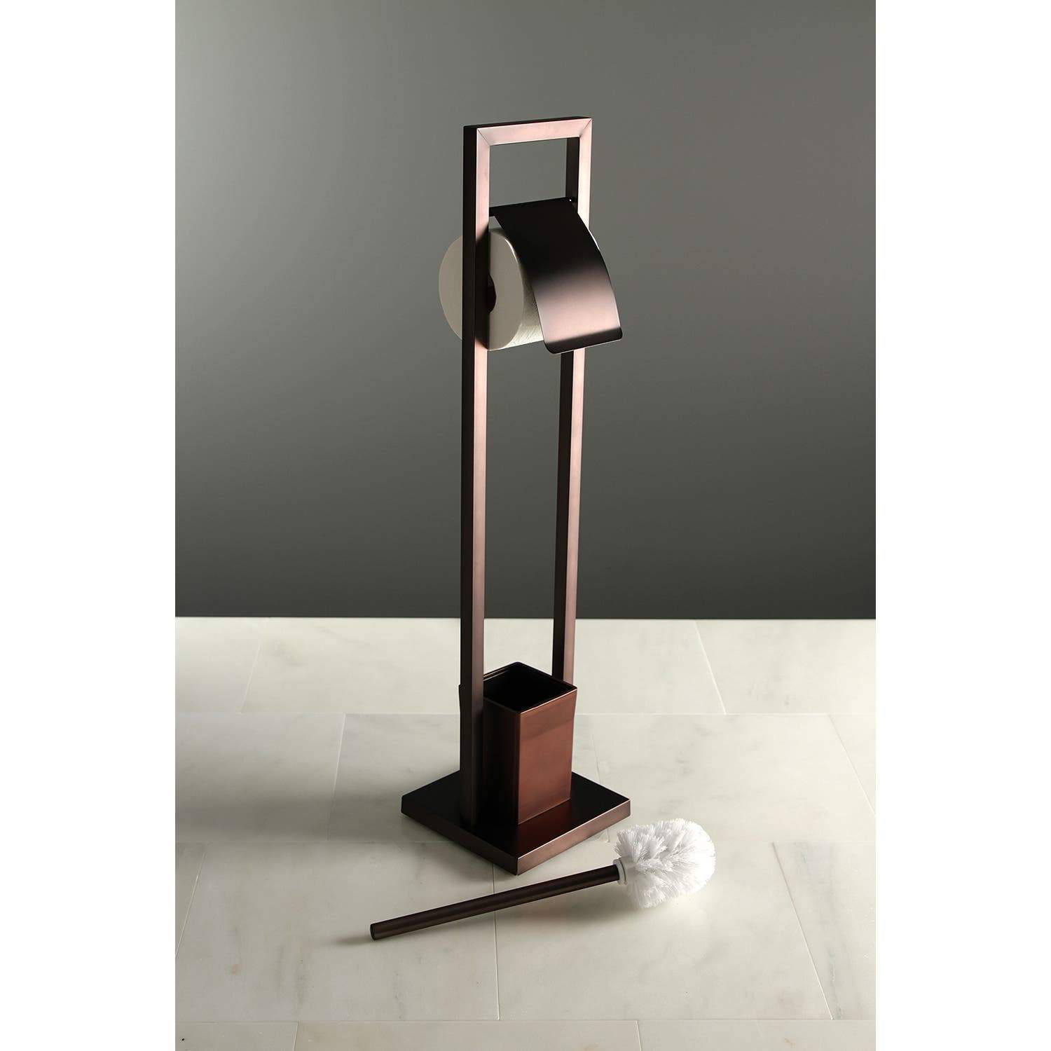 Kingston Brass Pedestal Toilet Paper Holder with Toilet Brush Holder