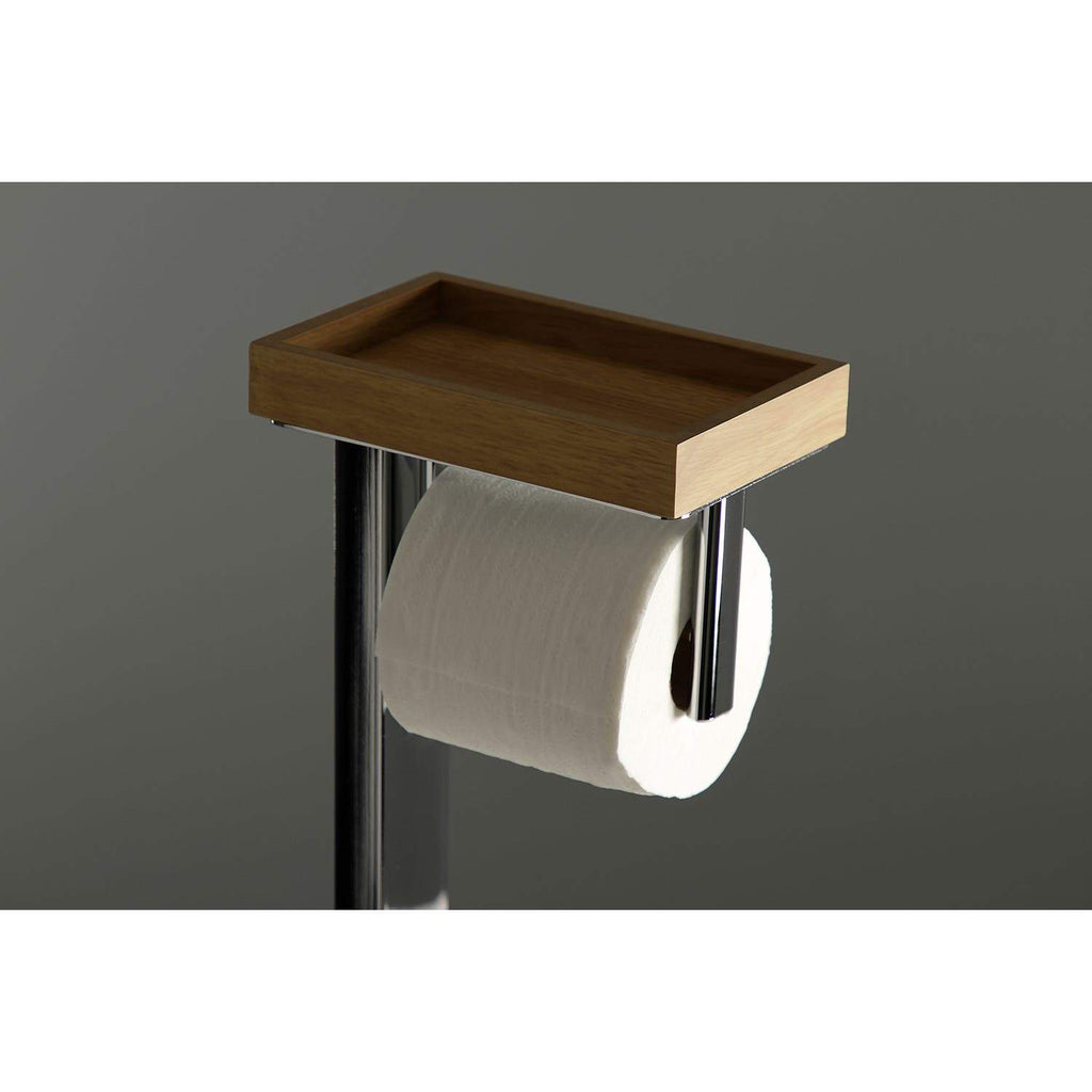 Kingston Brass Edenscape Freestanding Toilet Paper Holder with Storage Shelf