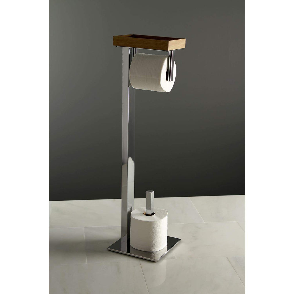 Kingston Brass Edenscape Freestanding Toilet Paper Holder with Storage Shelf