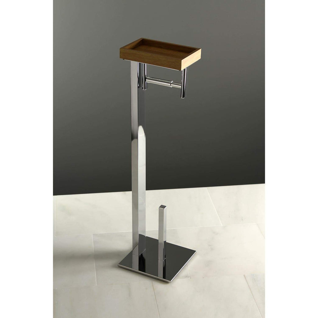 Kingston Brass Edenscape Freestanding Toilet Paper Holder with Storage Shelf
