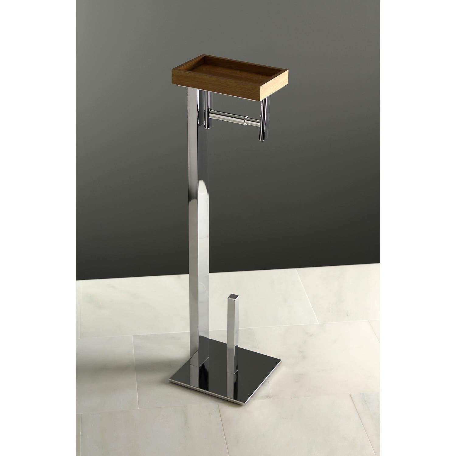 Kingston Brass Edenscape Freestanding Toilet Paper Holder with Storage Shelf