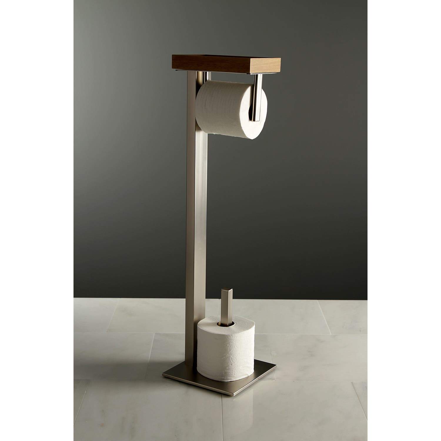 Kingston Brass Edenscape Freestanding Toilet Paper Holder with Storage Shelf