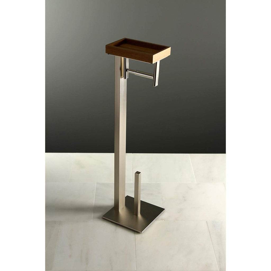 Kingston Brass Edenscape Freestanding Toilet Paper Holder with Storage Shelf