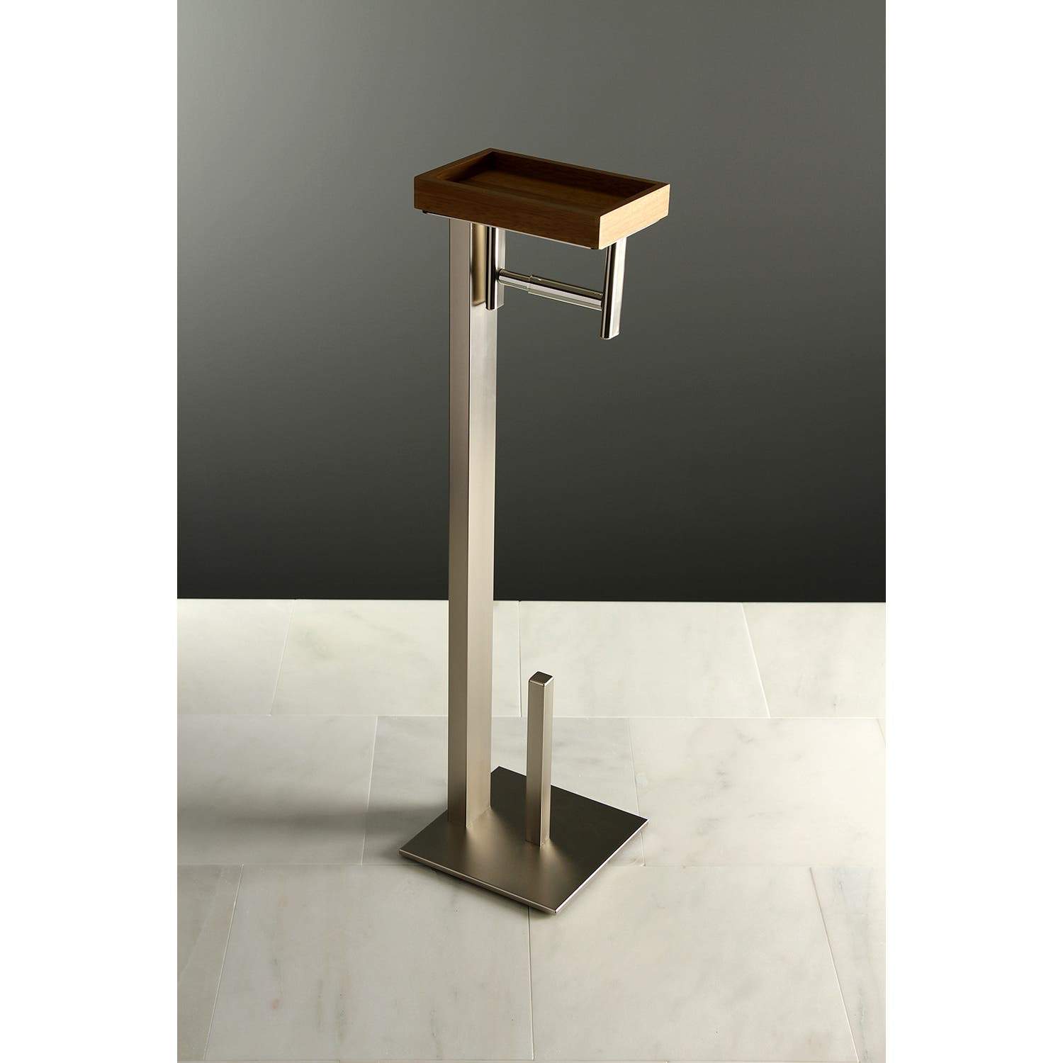 Kingston Brass Edenscape Freestanding Toilet Paper Holder with Storage Shelf
