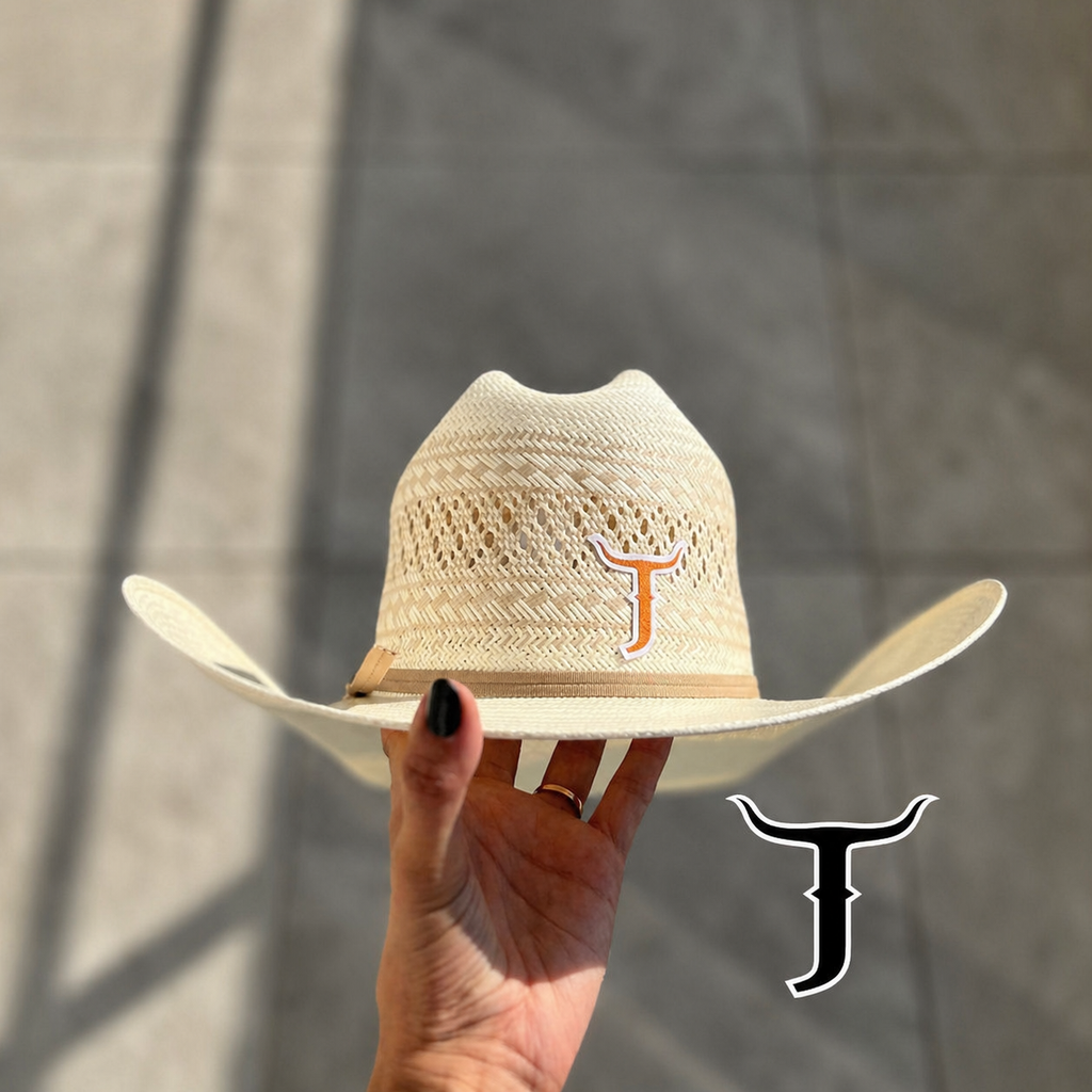 Beige Roper Hat With Randa Trim