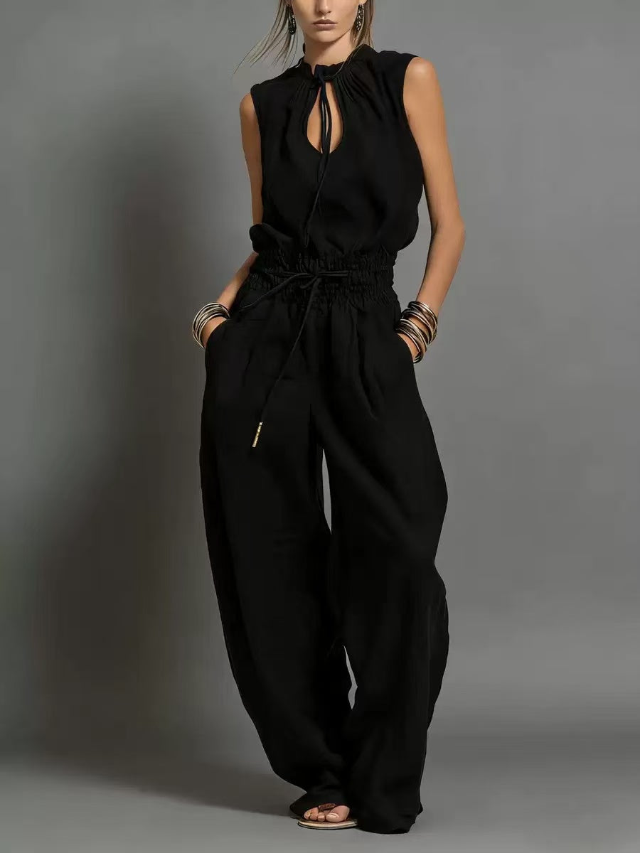 Heavy-Duty Denim Utility Romper with Belt