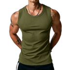 Men's Wide Strap Ribbed Tank Top