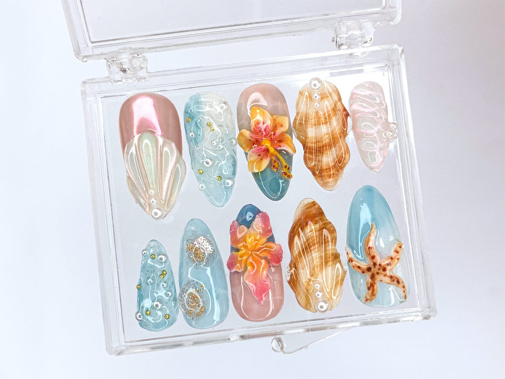 Tropical Ocean Press On Nails | OB33