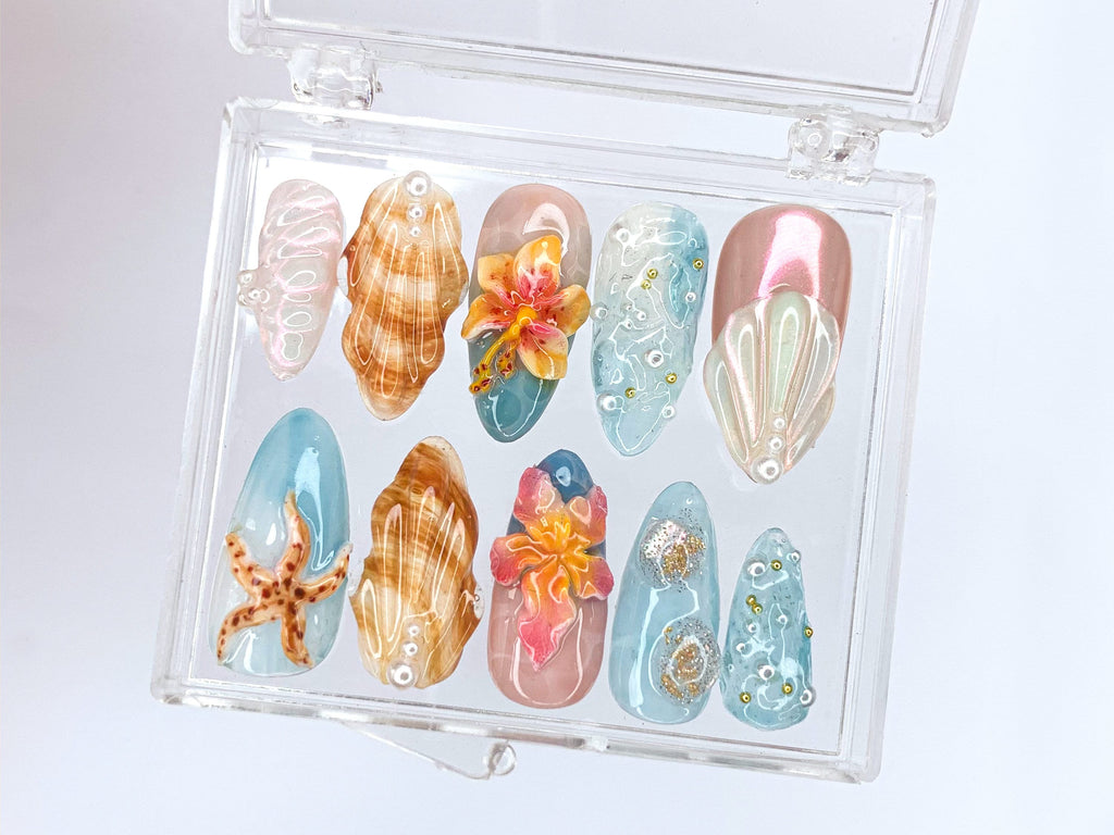 Tropical Ocean Press On Nails | OB33