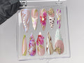 Luxurious butterfly Press On Nails | Stunning 3D Floral On Fake Nails | French Tips Nail Art | Nail Charms. gyaru nails | press ons| OB429TK
