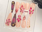 Luxury Pink Blossom Floral Press On Nails | OC22L