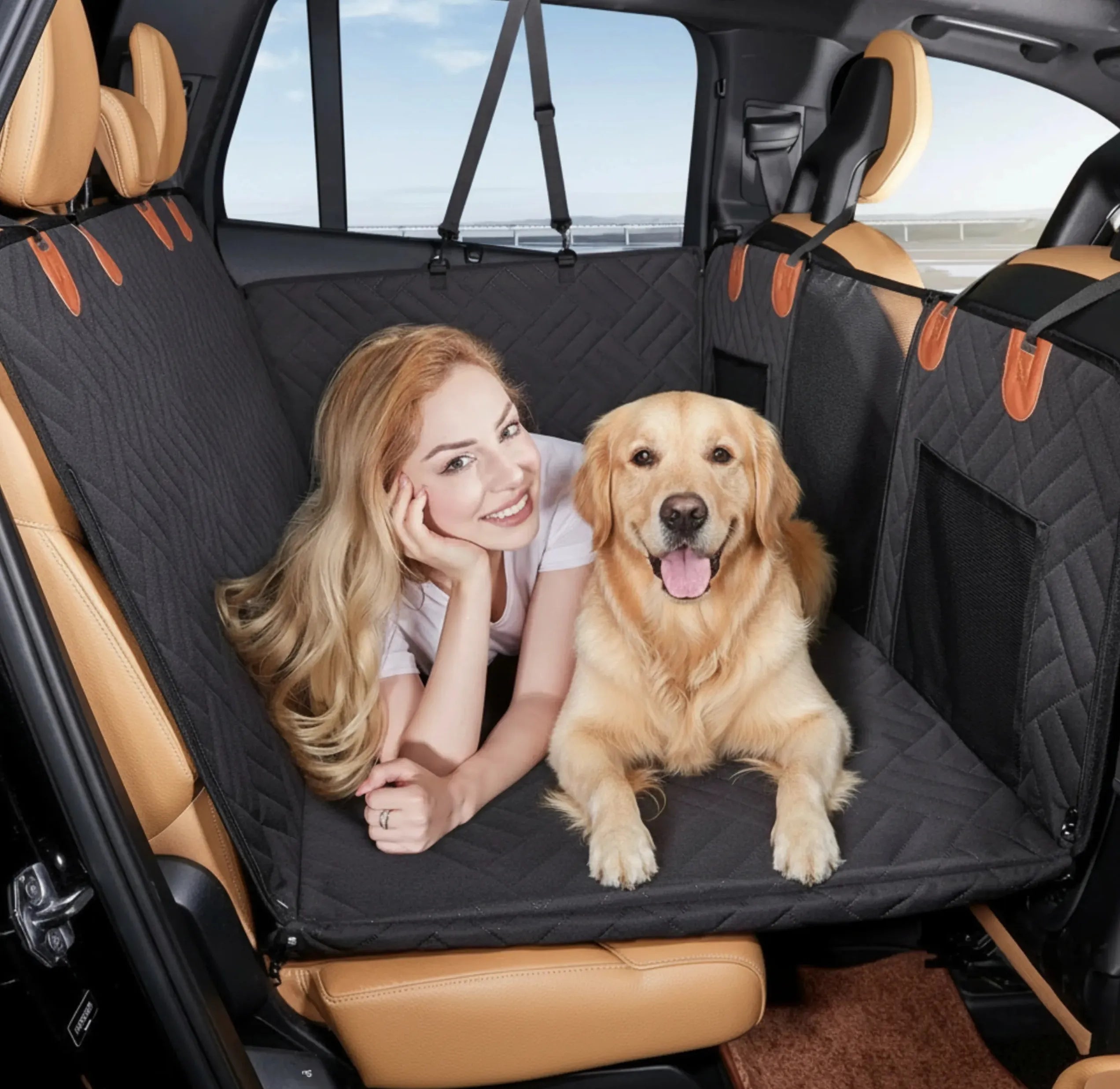 Dogorra Hard-Bottom Dog Car Seat Cover for Back Seat