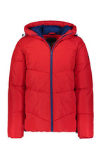 Red Hooded Puffer Jacket